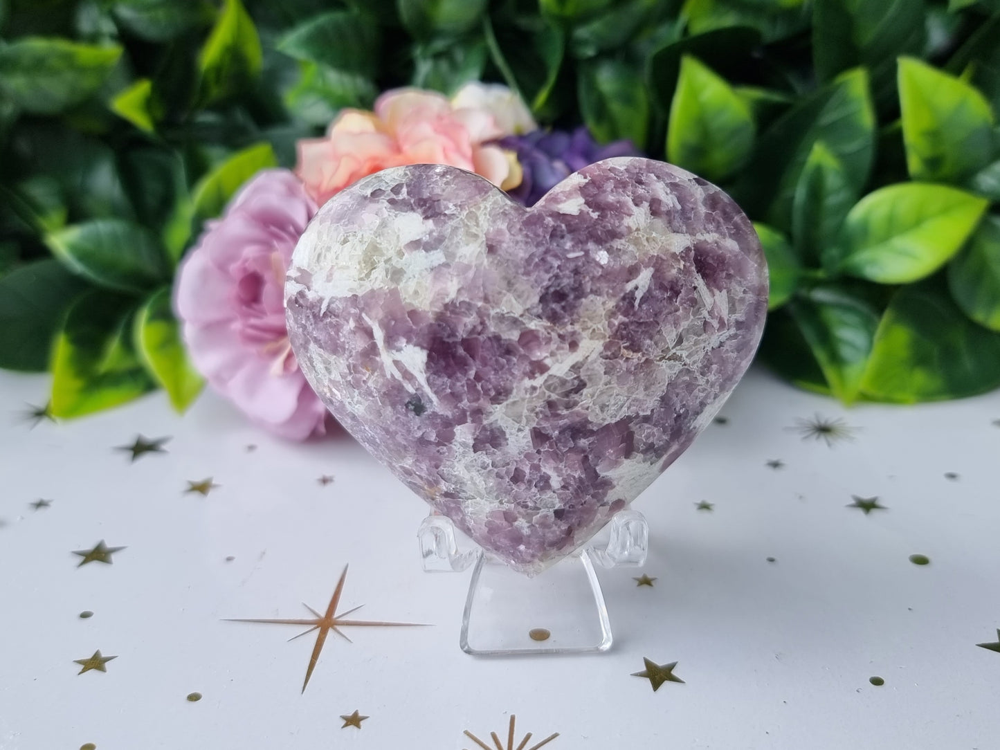 Purple Lepidolite Mica Heart