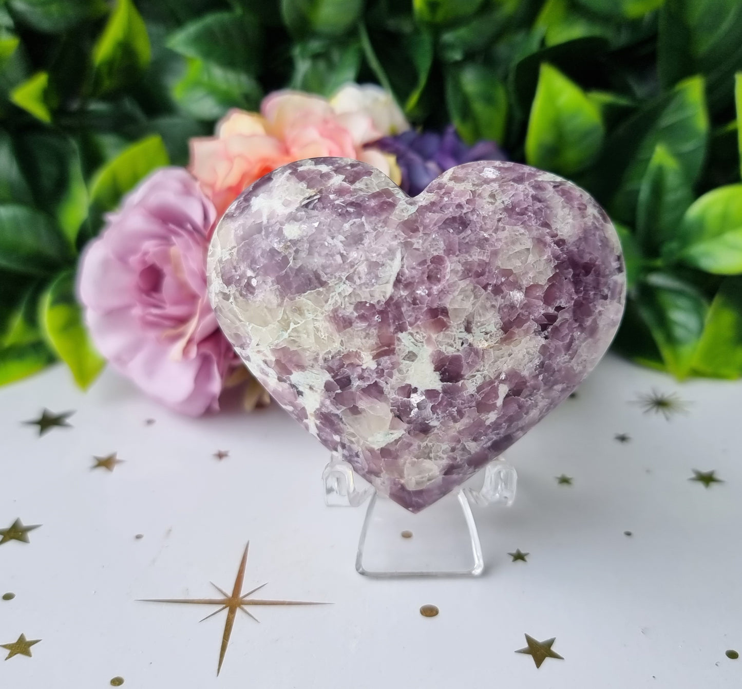 Purple Lepidolite Mica Heart