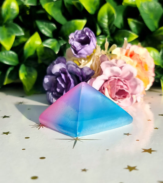 Aura Selenite (satin spar) Pyramid