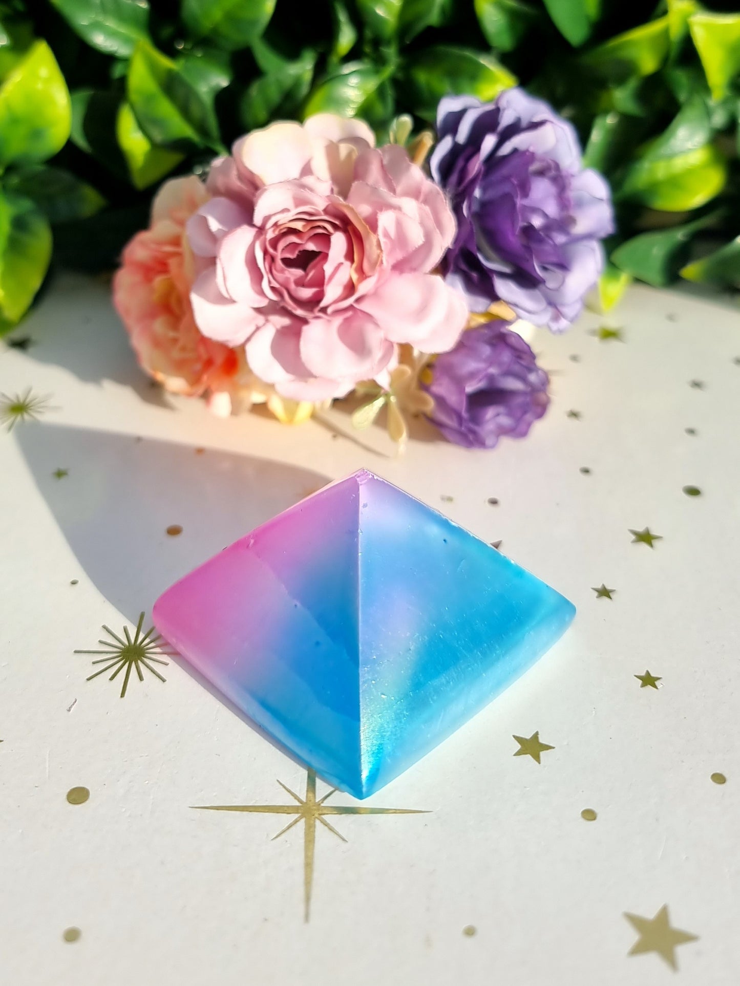 Aura Selenite (satin spar) Pyramid