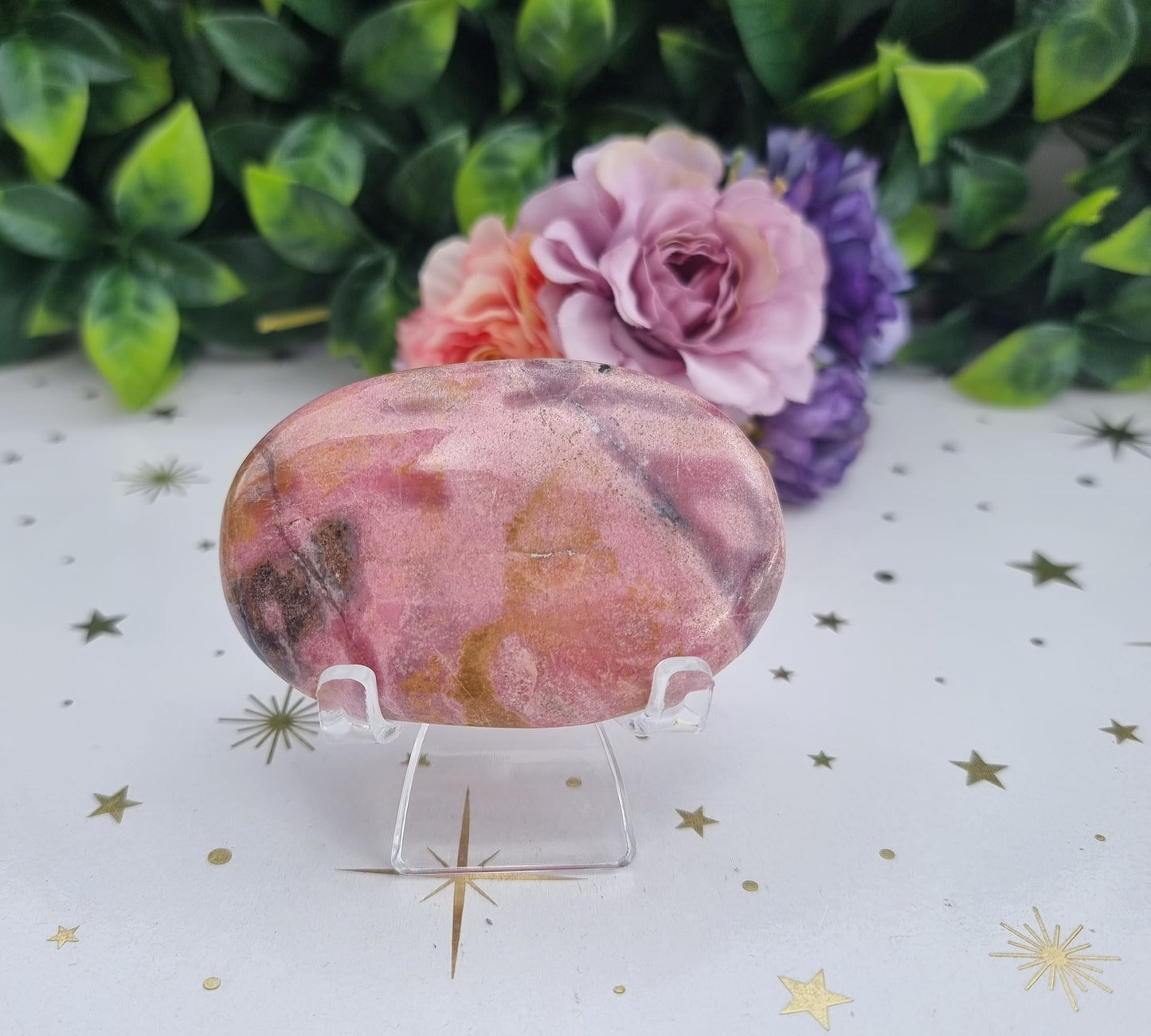 Rhodonite Palm Stone