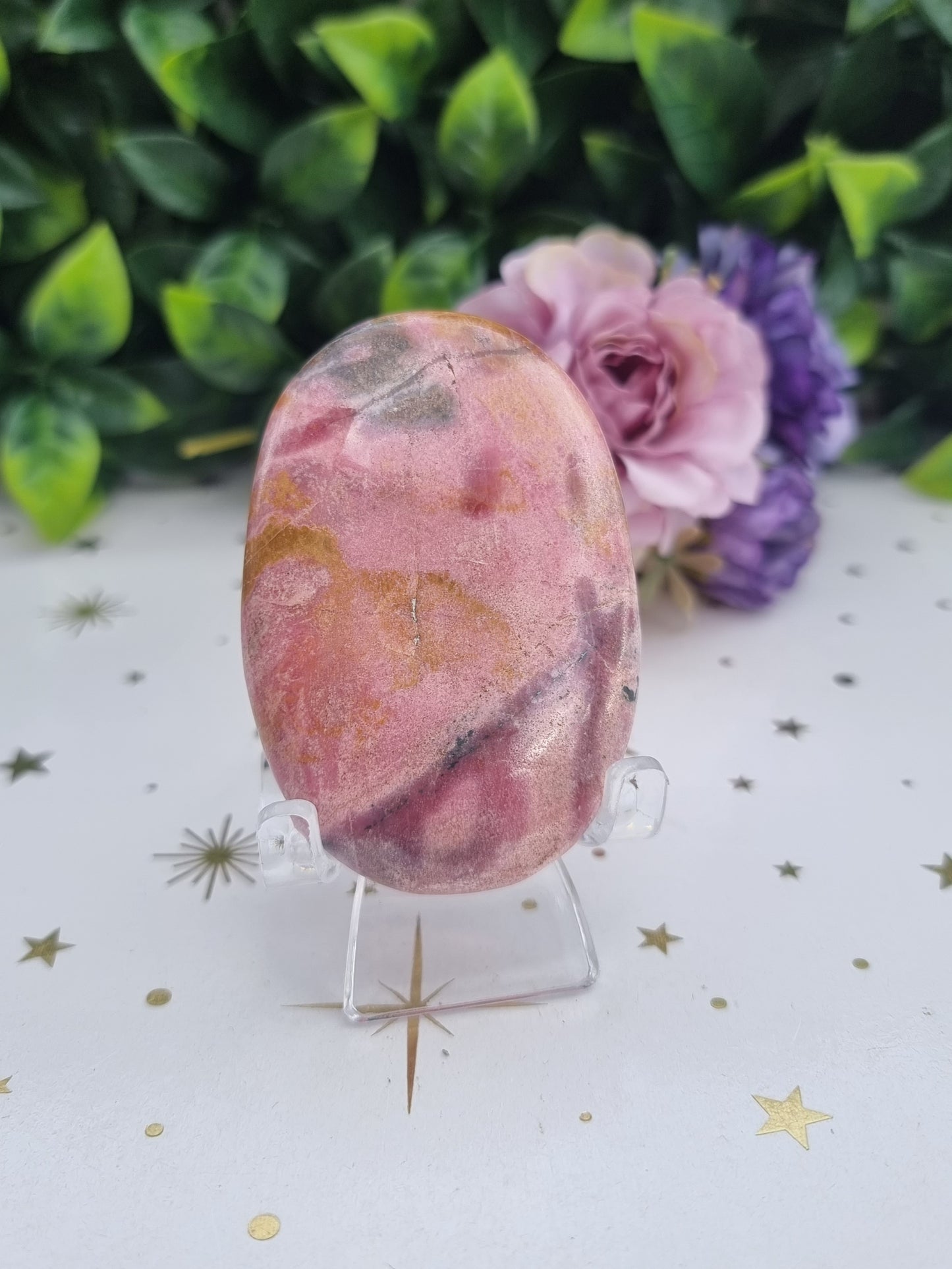 Rhodonite Palm Stone