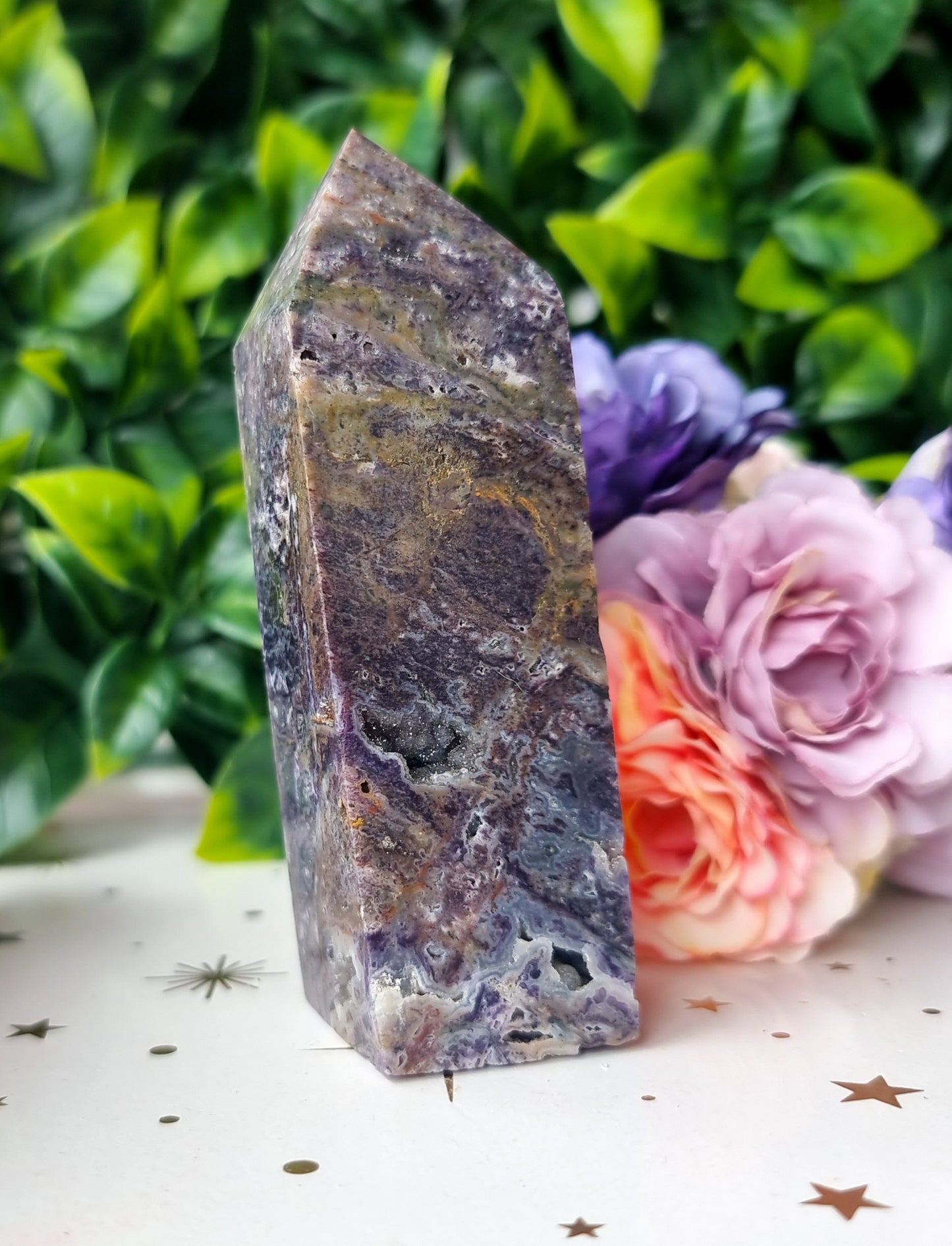 Brecciated Fluorite obelisk Point