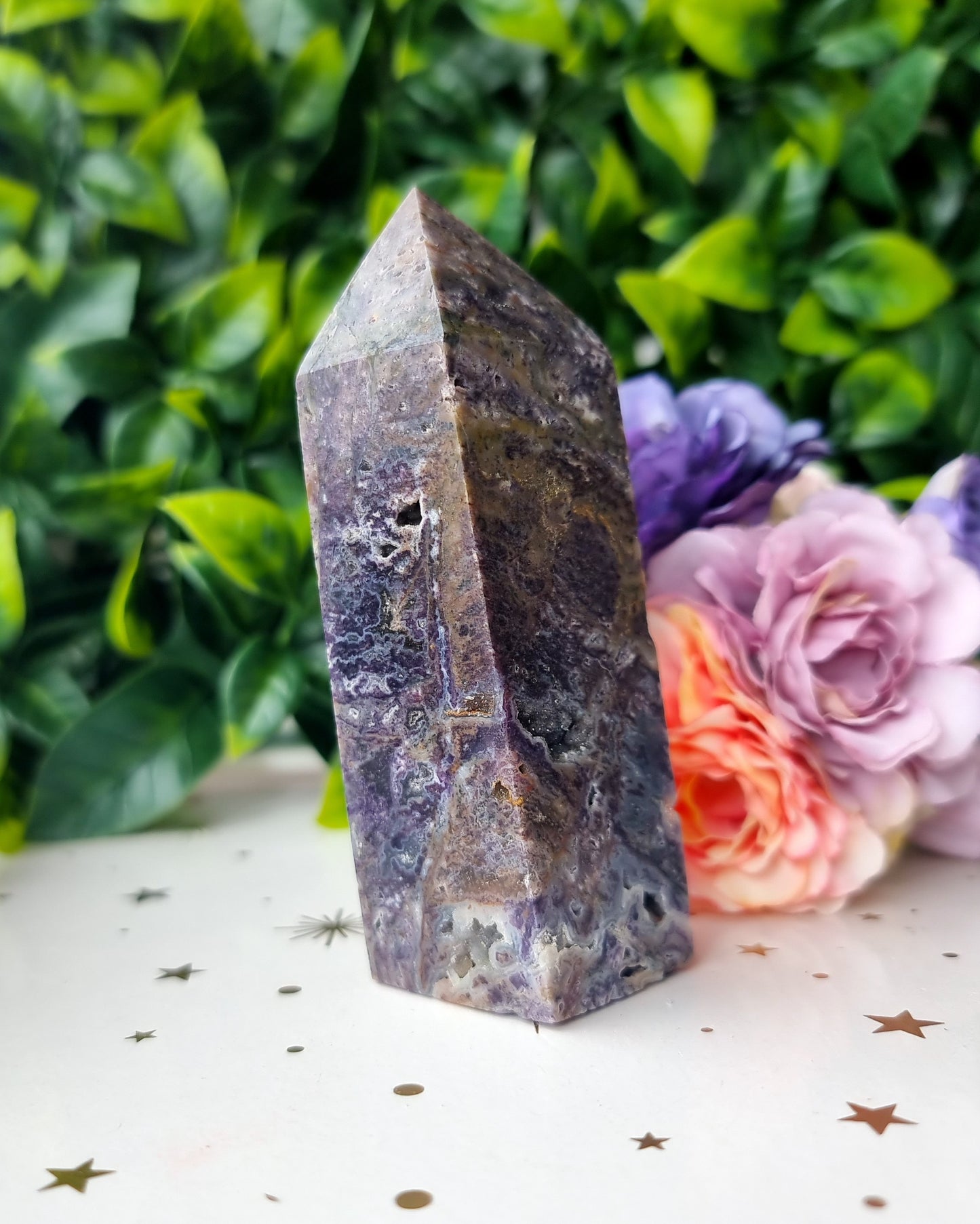 Brecciated Fluorite obelisk Point