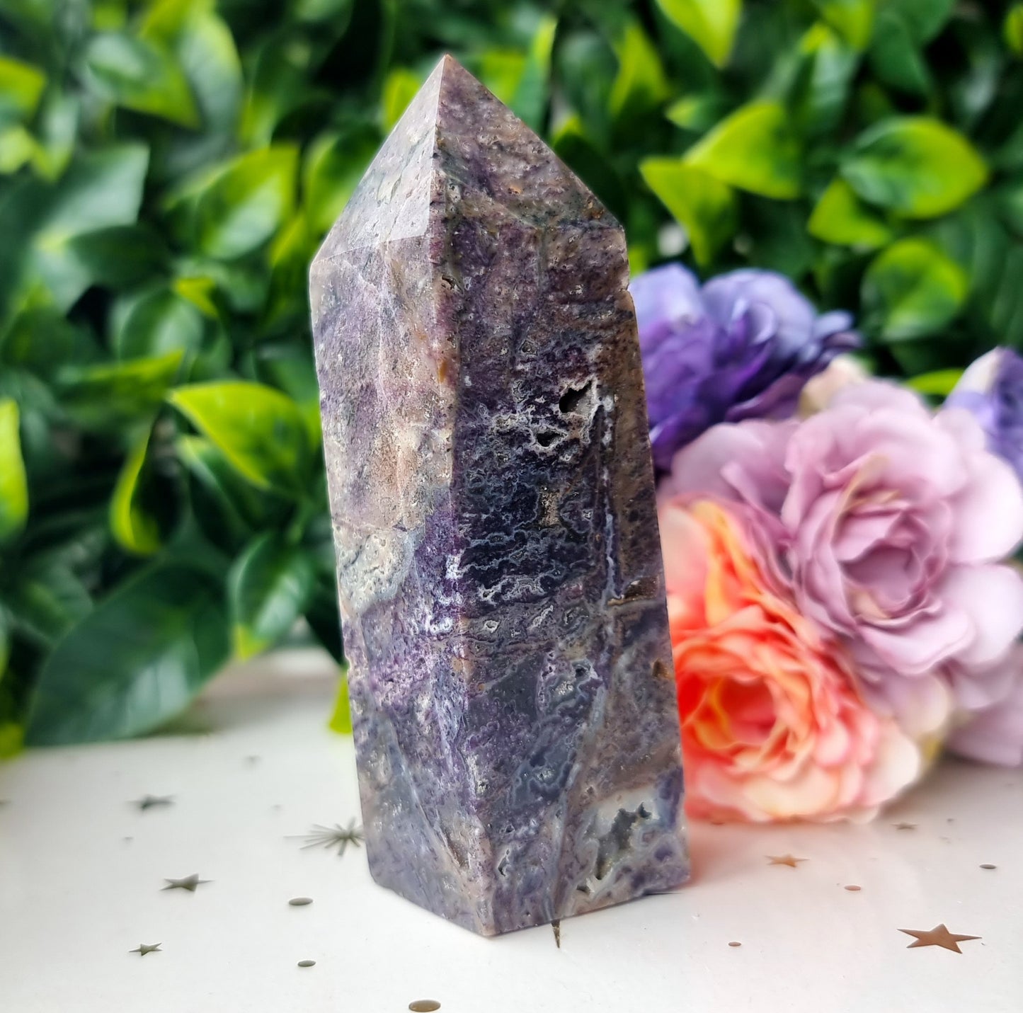 Brecciated Fluorite obelisk Point