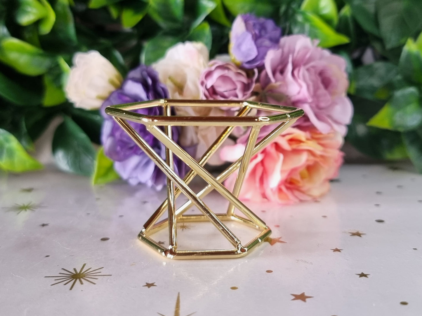 Gold Spiral Sphere Stand