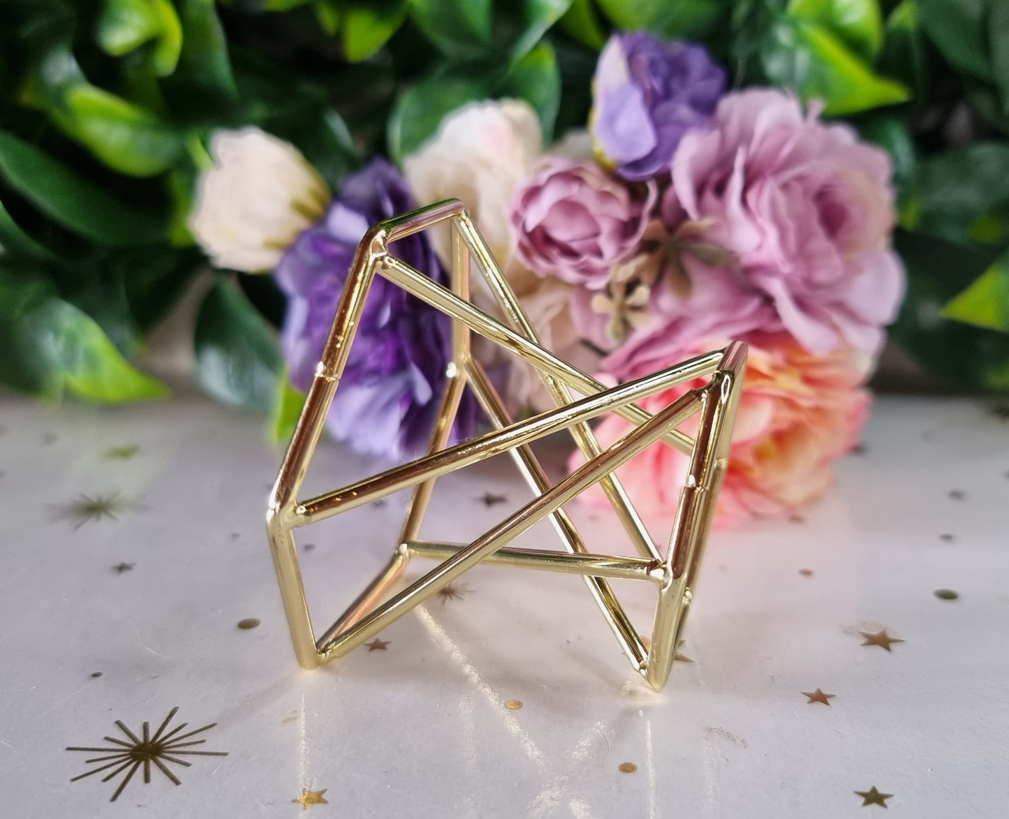 Gold Spiral Sphere Stand