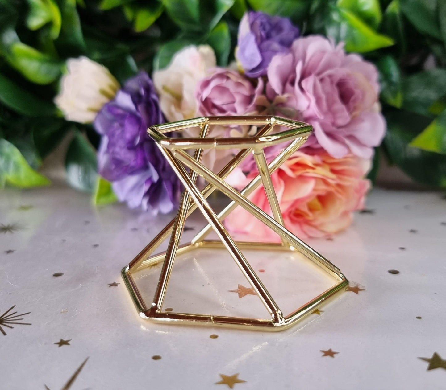 Gold Spiral Sphere Stand