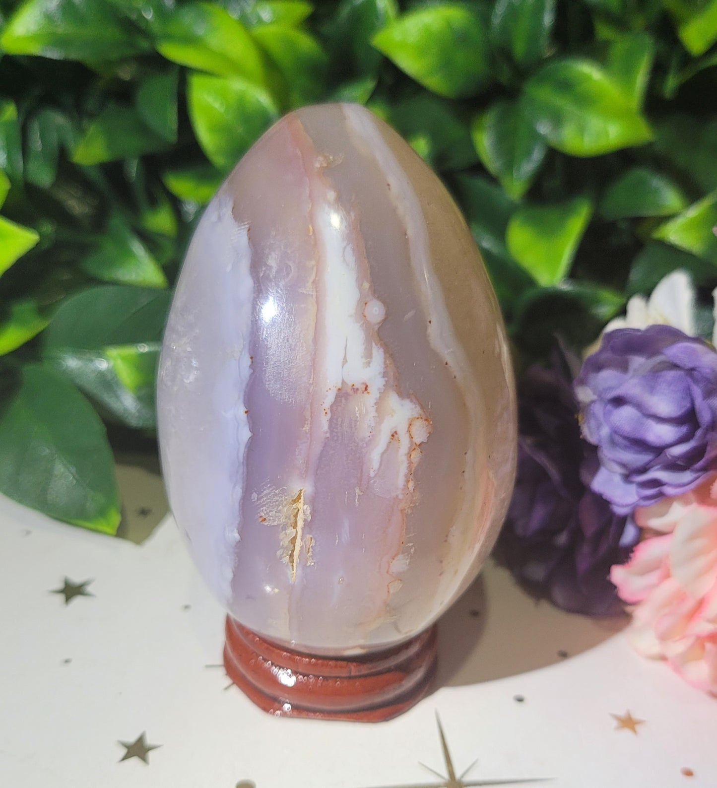 Flower Agate Egg