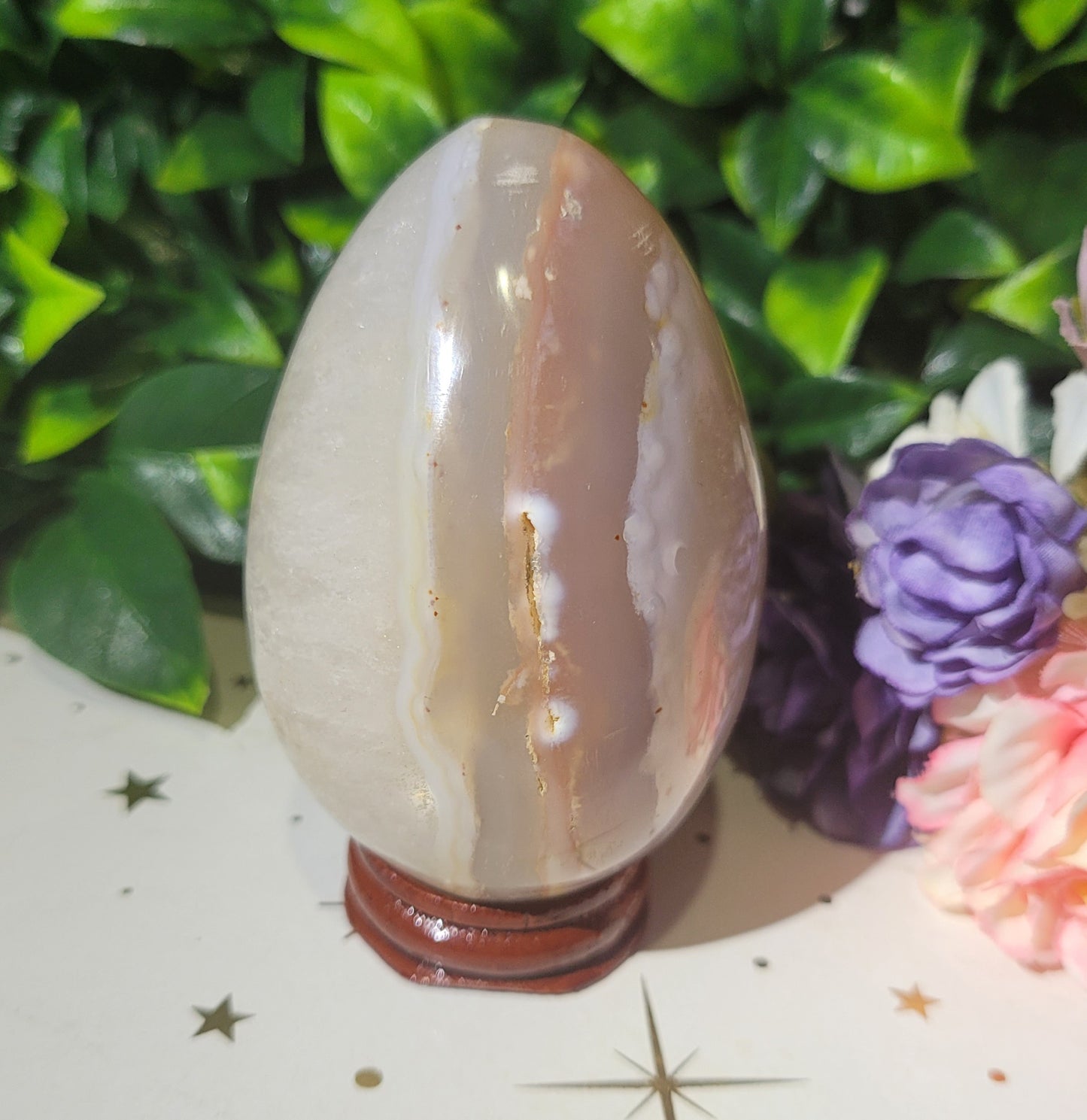 Flower Agate Egg