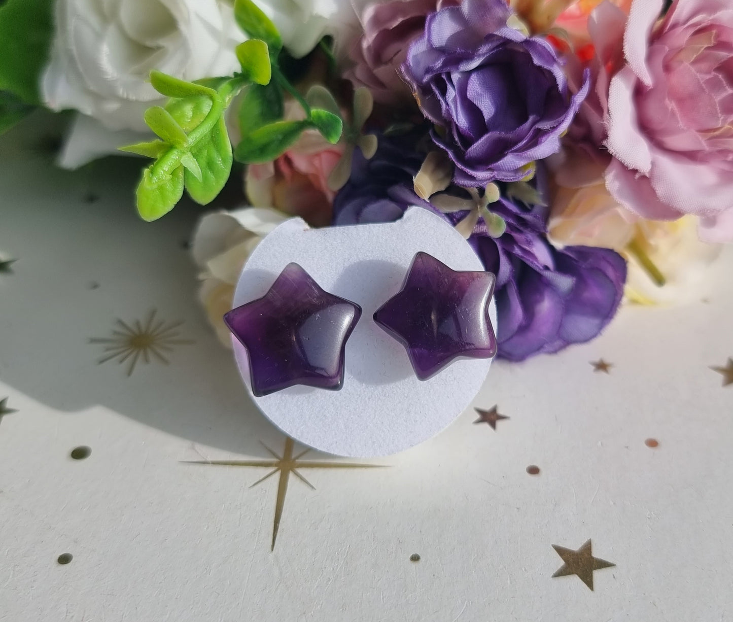 Amethyst Star Earrings