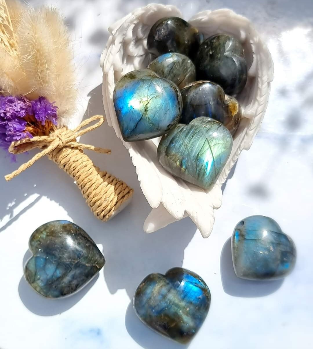 Labradorite Hearts